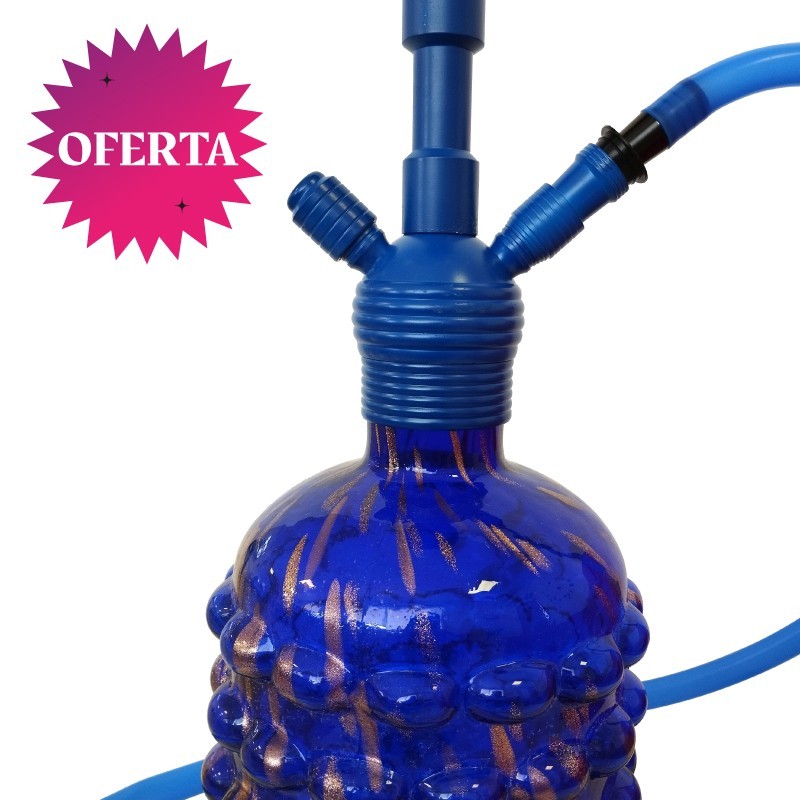 SHISHA INOXIDABLE AZUL VASO CUADRADO 72CM (REGALO POR COMPRAS DE 300€ EN SHISHAS)