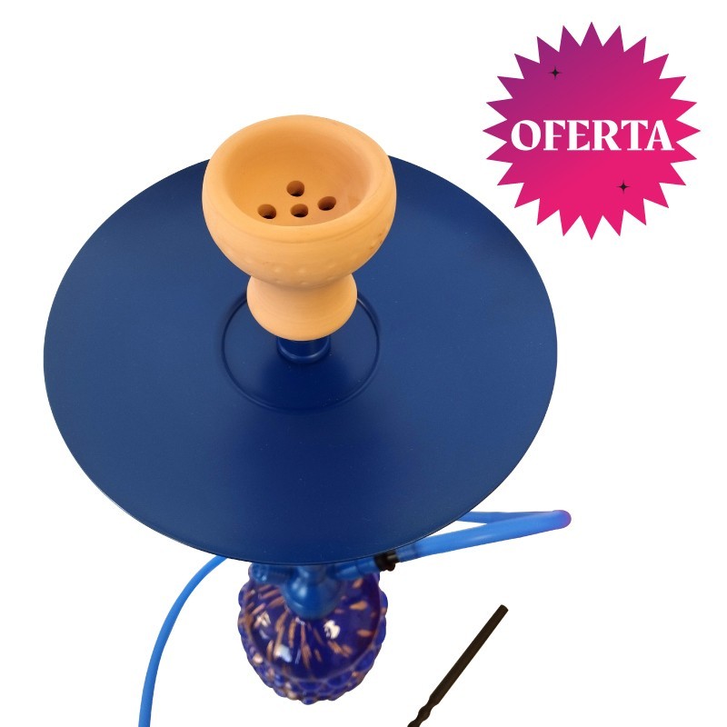 SHISHA INOXIDABLE AZUL VASO CUADRADO 72CM (REGALO POR COMPRAS DE 300€ EN SHISHAS)