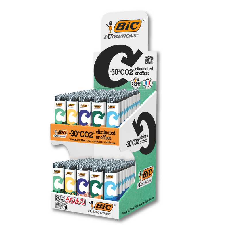 EXP. 100 ENCENDEDORES BIC J26 ECO + 100 BOLIS BIC ECO