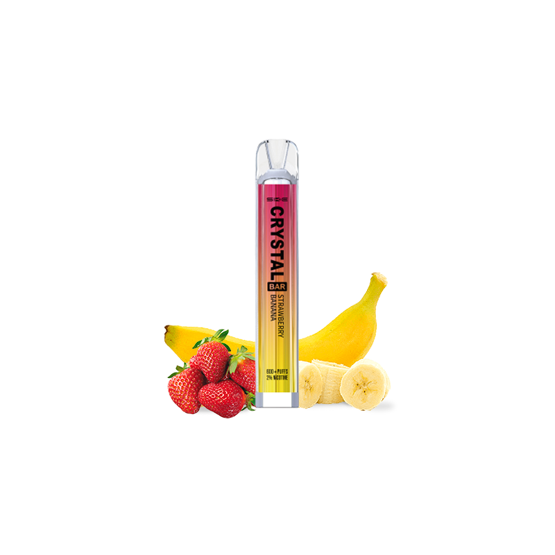 PACK 10 VAPER DESECHABLE SKE CRYSTAL BAR STRAWBERRY BANANA 20MG (FRESA Y PLÁTANO)