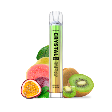 PACK 10 VAPER DESECHABLE SKE CRYSTAL BAR KIWI PASSION FRUIT GUAVA 20MG (KIWI, FRUTA DE LA PASIÓN Y GUAYABA)