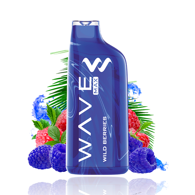 PACK 5 VAPERS DESECHABLES WAVE MAX 8000 WILD BERRIES 0MG (FRUTAS DEL BOSQUE)