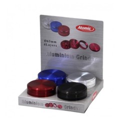 EXP 4 GRINDER METALICO ATOMIC SOLID CHIMO 4P 63MM (4 COLORES)