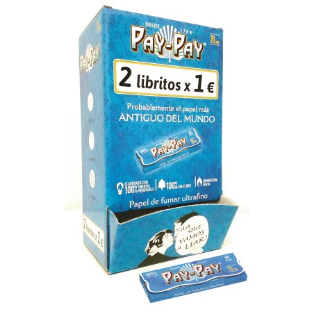 EXPOSITOR PAYPAY BLUE 70 MM + 100 LIBRITOS 70 MM BLUE