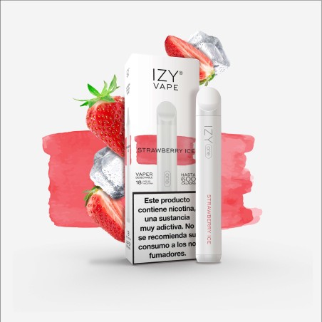 PACK 5 VAPERS DESECHABLES IZY NICOTINA 18MG STRAWBERRY ICE (FRESA) 