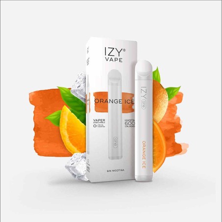 PACK 5 VAPERS DESECHABLES IZY VAPE 0MG ORANGE ICE (NARANJA)