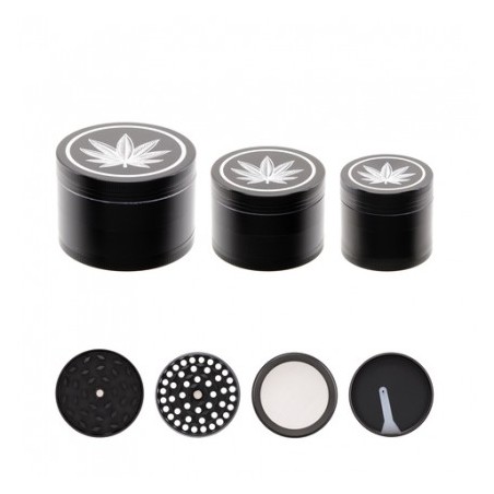 EXP 6 GRINDER ATOMIC BLACK HEMP ALUMINIO 4 PCS (3 TAMAÑOS)