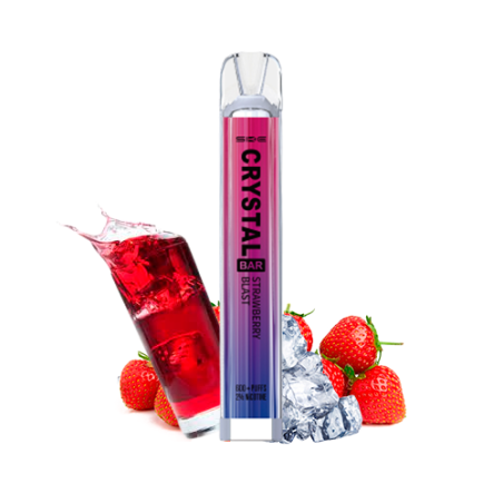 PACK 10 VAPER DESECHABLE SKE CRYSTAL BAR STRAWBERRY BLAST 20MG (FRESA Y BEBIDA ENERGÉTICA)