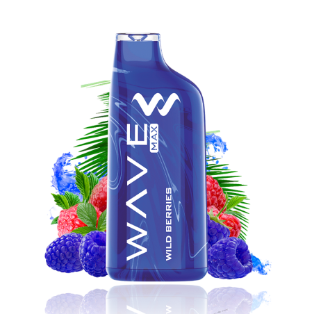 PACK 5 VAPERS DESECHABLES WAVE MAX 8000 WILD BERRIES 0MG (FRUTAS DEL BOSQUE)