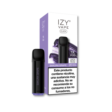 CARGA POD VAPER IZY CLICK SAKURA GRAPE 20MG (UVA MORADA CON AROMA DE SAKURA)