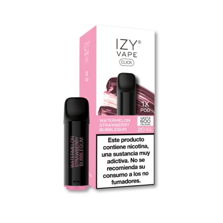 CARGA POD VAPER IZY CLICK WATERMELON STRAWBERRY BUBBLEGUM 20MG (CHICLE DE FRESA Y SANDÍA)