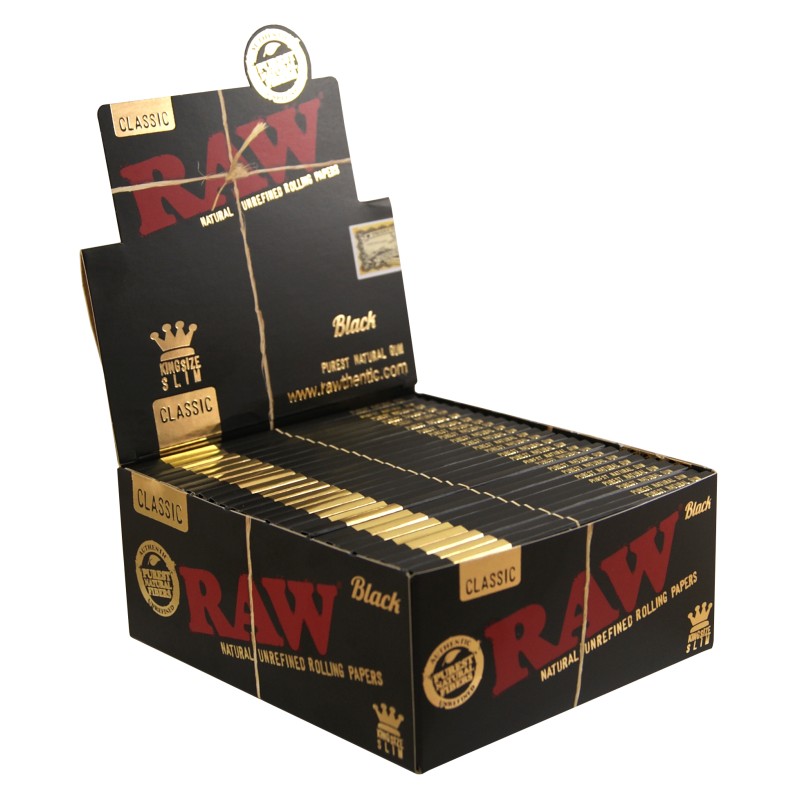 PAPEL RAW BLACK KS  SLIM  (110MM)(50U.)