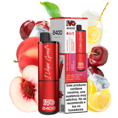 PACK 5 VAPERS DESECHABLES IVG 2400 CHERRY EDITION 20MG