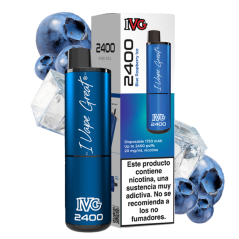 PACK 5 VAPERS DESECHABLES IVG 2400 RASPBERRY BLUE ICE 20MG