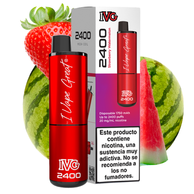 PACK 5 VAPERS DESECHABLES IVG 2400 STRAWBERRY WATERMELON 20MG