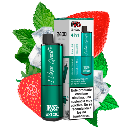 PACK 5 VAPERS DESECHABLES IVG 2400 MINT EDITION 20MG