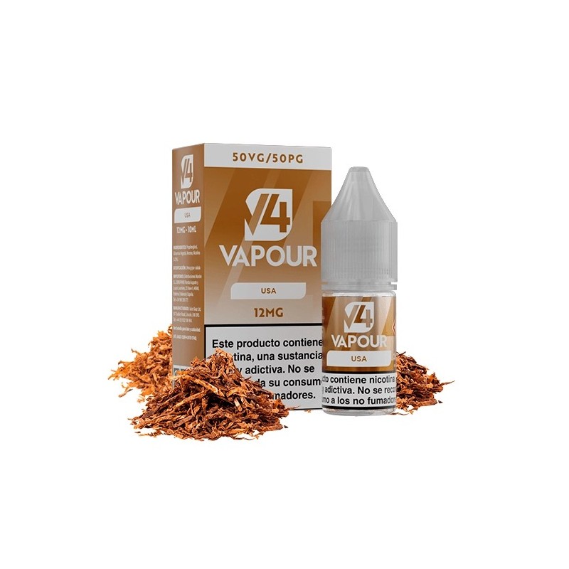 PACK 5 LÍQUIDO V4 USA MIX 12MG 10ML (TABACO RUBIO)