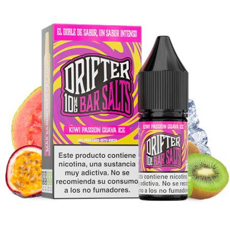 LÍQUIDO DRIFTER BAR SALTS KIWI PASSION FRUIT GUAVA (KIWI, FRUTA DE LA PASIÓN Y GUAYABA) 10MG 10ML