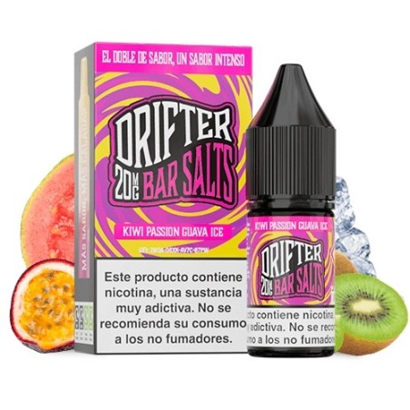 LÍQUIDO DRIFTER BAR SALTS KIWI PASSION FRUIT GUAVA (KIWI, FRUTA DE LA PASIÓN Y GUAYABA) 20MG 10ML