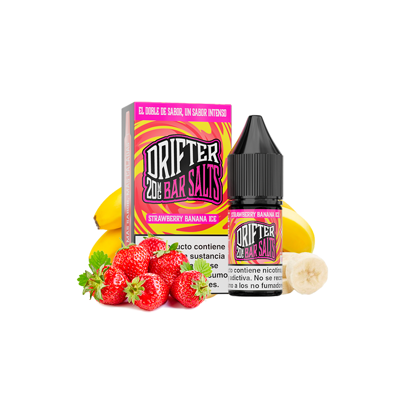 LÍQUIDO DRIFTER BAR SALTS STRAWBERRY BANANA ICE (FRESA Y PLÁTANO) 20MG 10ML