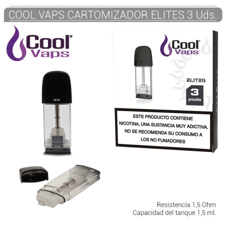 SET 3 CARTOM. COOLVAPS POD ELITE RECARGABLE