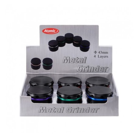 EXP 6 GRINDER ATOMIC RING NEGRO MATE 4.3CM 4 PCS