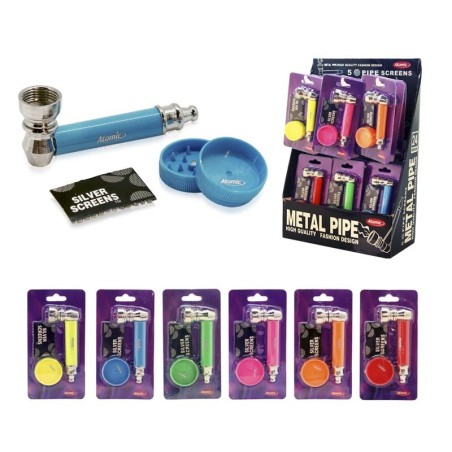 EXP 24 PIPA + REJILLA + GRINDER ATOMIC NEON (6 COLORES)