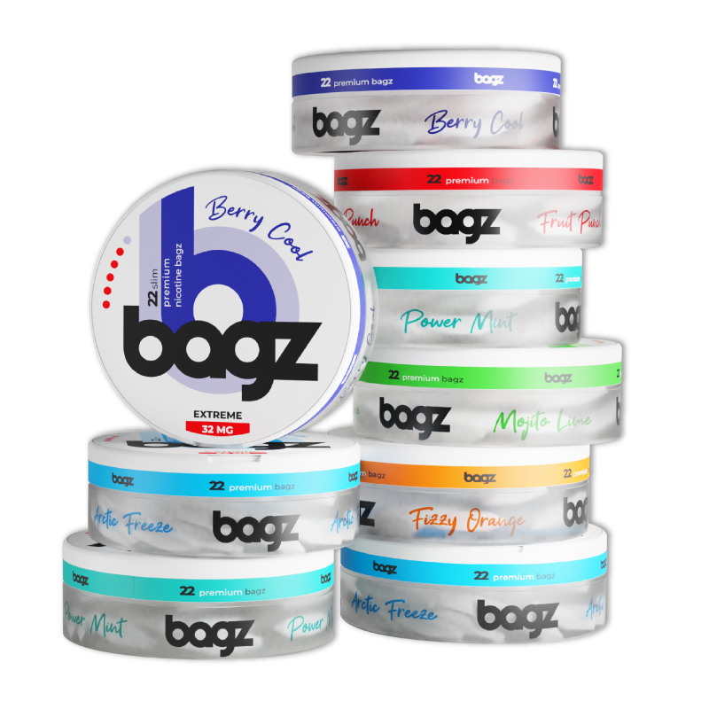 PACK 5 BOTES BAGZ BERRY COOL 8MG (CLASSIC)