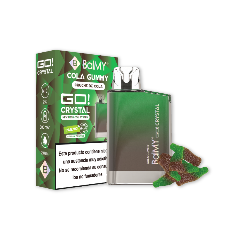 VAPER DESECHABLE BALMY GO CRYSTAL 20MG COLA GUMMY (GOMINOLA DE COLA)