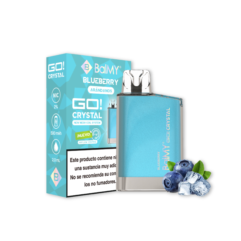 VAPER DESECHABLE BALMY GO CRYSTAL 20MG BLUEBERRY (ARÁNDANOS)