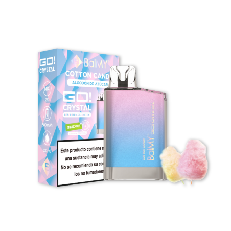 VAPER DESECHABLE BALMY GO CRYSTAL 20MG COTTON CANDY (ALGODÓN DE AZÚCAR)