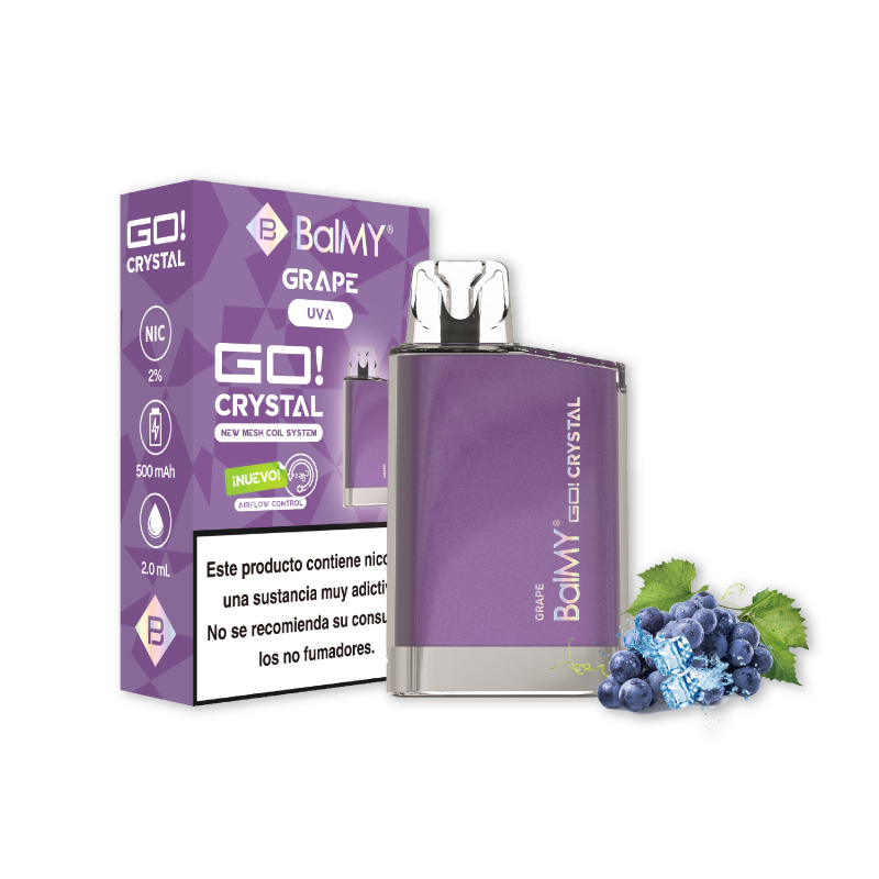 VAPER DESECHABLE BALMY GO CRYSTAL 20MG GRAPE (UVA)