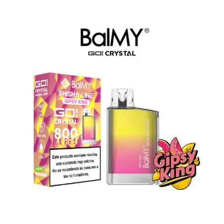 VAPER DESECHABLE BALMY GO CRYSTAL 20MG GIPSY KING (MELÓN, SANDÍA, NARANJA Y LIMÓN)