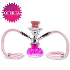 SHISHA PUMPKIN ROSA 24CM 2 MANGUERAS