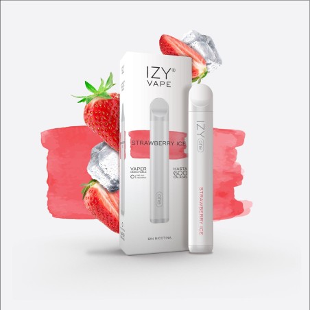 PACK 5 VAPERS DESECHABLES IZY VAPE 0MG STRAWBERRY ICE (FRESA)