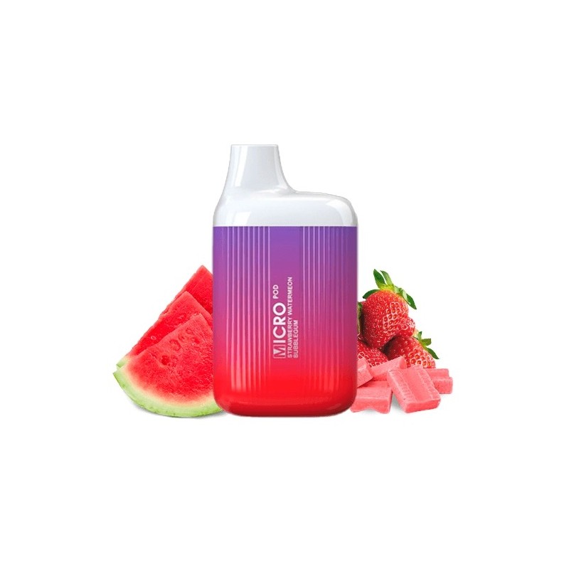 PACK 10 VAPER MICRO POD STRAWBERRY WATERMELON BUBBLEGUM 20MG (CHICLE DE FRESA Y SANDÍA)