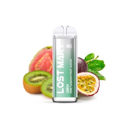 PACK 10 VAPER DESECHABLE QM LOST MARY KIWI PASSION FRUIT GUAVA 20MG (KIWI, FRUTA DE LA PASIÓN Y GUAVA)