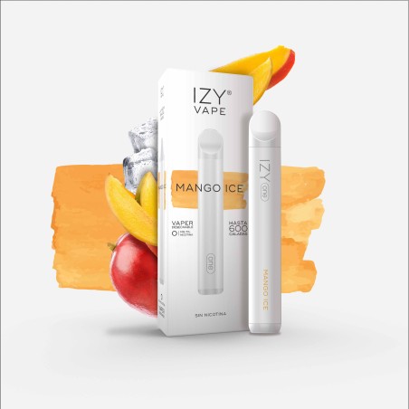 PACK 5 VAPERS DESECHABLES IZY VAPE 0MG MANGO ICE (MANGO)