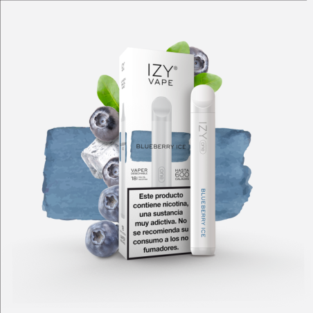 PACK 5 VAPERS DESECHABLES IZY NICOTINA 18MG BLUEBERRY ICE (ARANDANOS)