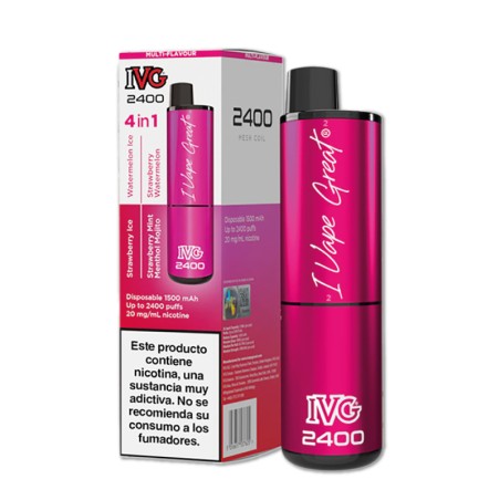 PACK 5 VAPERS DESECHABLES IVG 2400 PINK EDITION 20MG