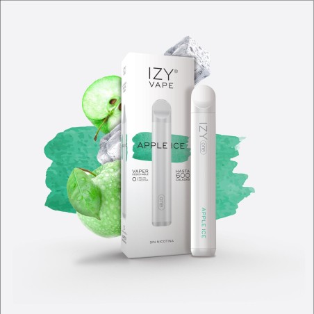 PACK 5 VAPERS DESECHABLES IZY VAPE 0MG APPLE ICE (MANZANA)