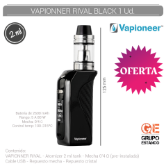 CIGARRO VAPIONEER RIVAL BLACK