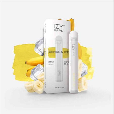 PACK 5 VAPERS DESECHABLES IZY VAPE 0MG BANANA ICE (PLATANO)