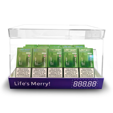 EXPOSITOR VACIO ACRILICO LOST MARY  (15 VAPERS) (REGALO POR LA COMPRA DE 15 PACKS)
