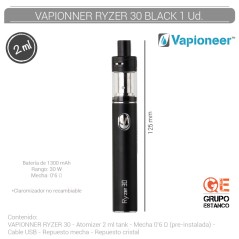 CIGARRO VAPIONEER RYZER 30 NEGRO
