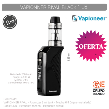 CIGARRO VAPIONEER RIVAL BLACK1