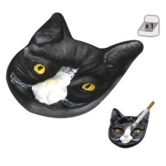 CENICERO ATOMIC CAT BLACK METAL PESADO