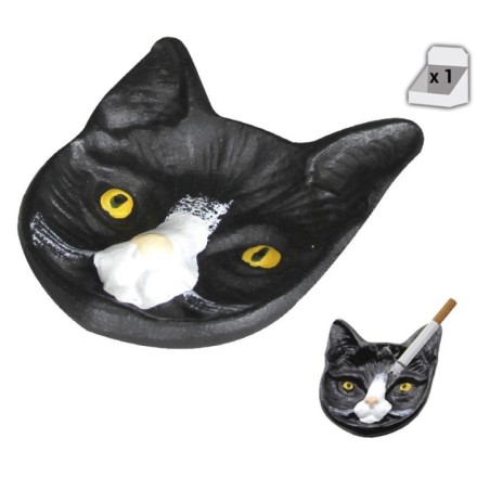 CENICERO ATOMIC CAT BLACK METAL PESADO