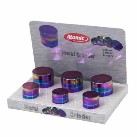 EXP 6 GRINDER METALICO ATOMIC RAINBOW 2 TAMAÑOS (30MM Y 40MM )(4 PART)1