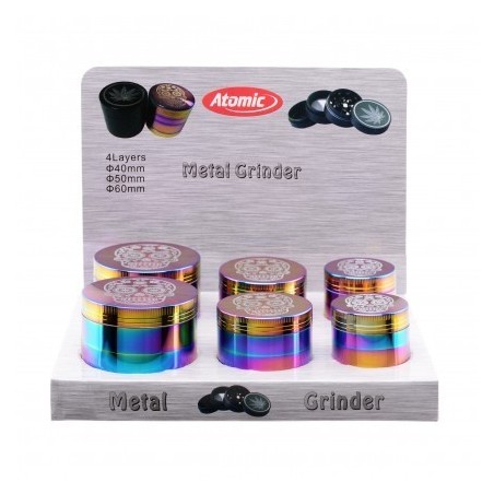 EXP 6 GRINDER ALUM ATOMIC CATRINA RAINBOW 4PCS (3 TAMAÑOS)1